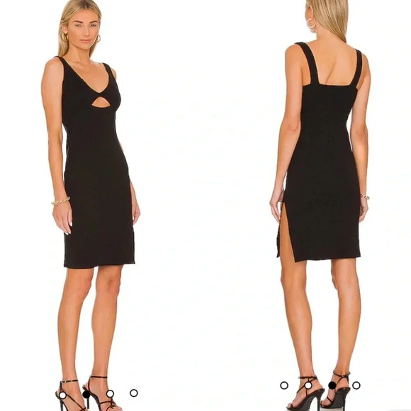 BB Dakota Black Body Talk Rib Minidress Size Large - Picture 1 of 9